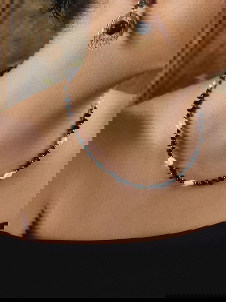 Κολιέ με Mother of Pearl & Ακουαμαρίνα