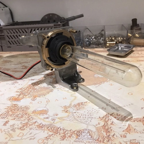 Handmade lamp like new from car spare part