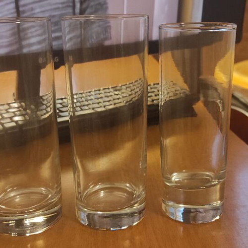 Tube glasses used, set of 3 with one smaller glass