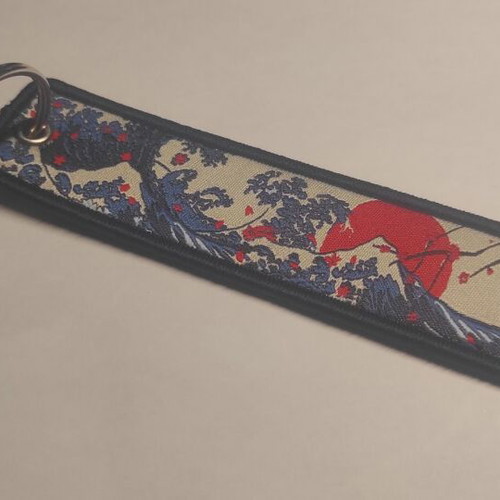 Embroidered fabric keychain The Great Wave Off Kanagawa new