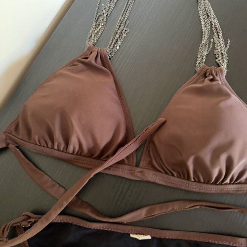 Brown bikini set used, size medium/large with padding