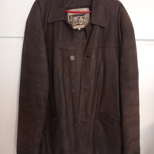 Antica Pelletteria men's jacket XL made in Italy, like new, brown leather nubuck