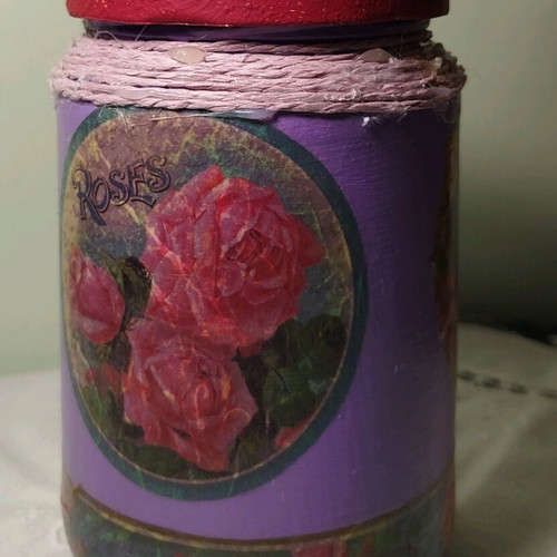 Glass vase decoupage like new