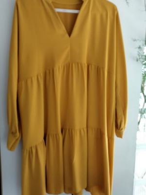 Mini Babydoll Dress mustard new, size L 40 12
