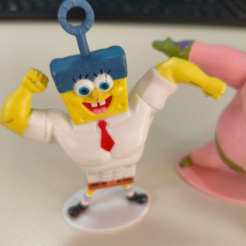 Spongebob and Patrick collectible figures 11cm used, Viacom 2014 Siba Toys