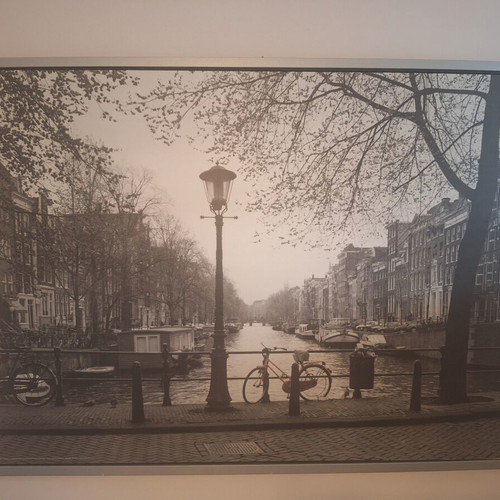 IKEA VILSHULT Amsterdam wall art used, aluminum frame 140x100 cm