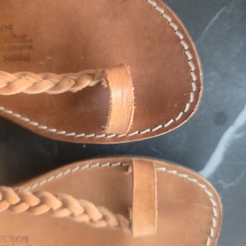 Kouros Leather handmade ancient Greek leather sandals with braid