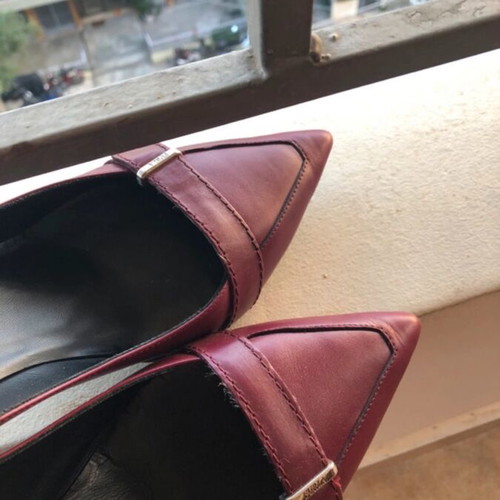 Furla burgundy shoes size 40 like new with 8cm heel