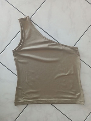 One-shoulder blouse new, beige, size M