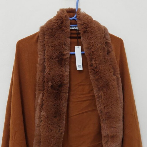 Shop And Co women's scarf with fur, new, brown