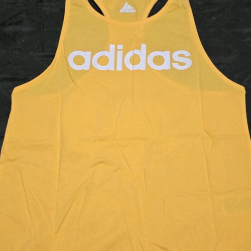 Adidas sleeveless t shirt new, yellow, size L