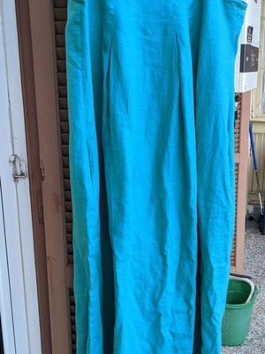 Depolo linen dress used, long turquoise with pockets