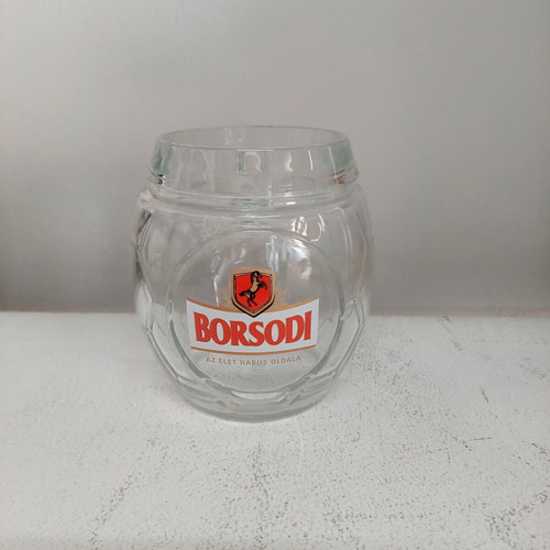 Borsodi Beer Glass mug shaped like a ball, like new