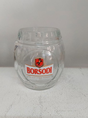 Borsodi Beer Glass mug shaped like a ball, like new