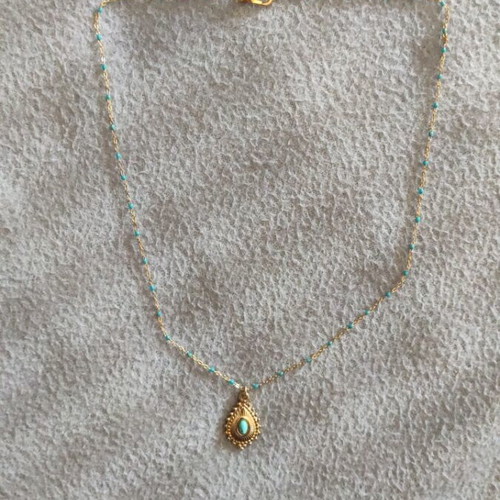 Bohemian necklace new with turquoise and gold details