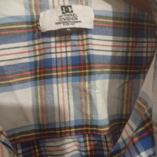 DC short sleeve men's plaid shirt, multicolor, size M
