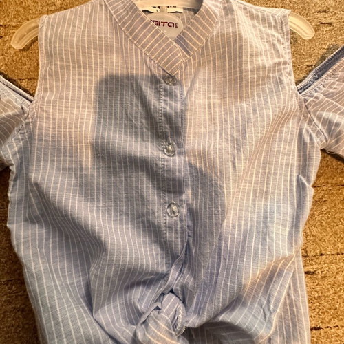 Evita striped blue and white girls' blouse, size 5