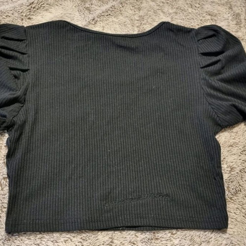 Crop top black used, size S, with repair