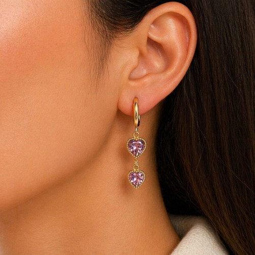 Earrings krinakia hearts steel new