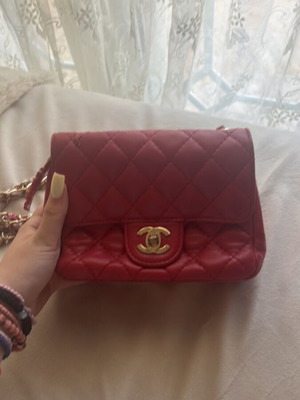 Chanel red crossbody bag refurbished with some wear