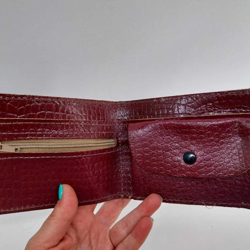 Vintage men's wallet made of genuine leather like new, Bulgarian from the 70s