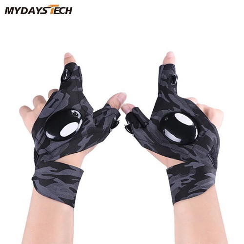 Mydays Tech LED Flashlight Gloves Camouflage σετ δεξί και αριστερό γάντι καινούργιο