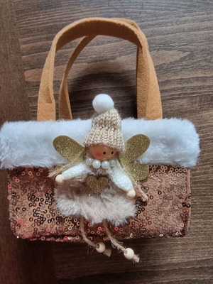 Decorative Fairy Gift Bag like new, beige and brown