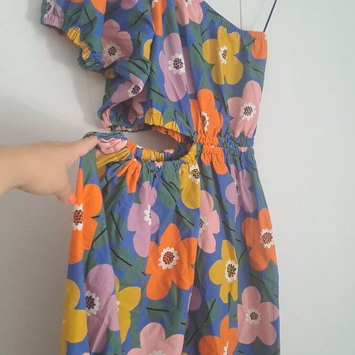 Chaton cotton dress like new, size large, colorful