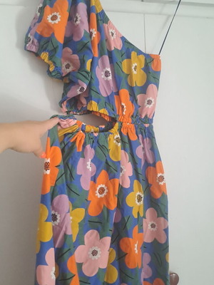 Chaton cotton dress like new, size large, colorful
