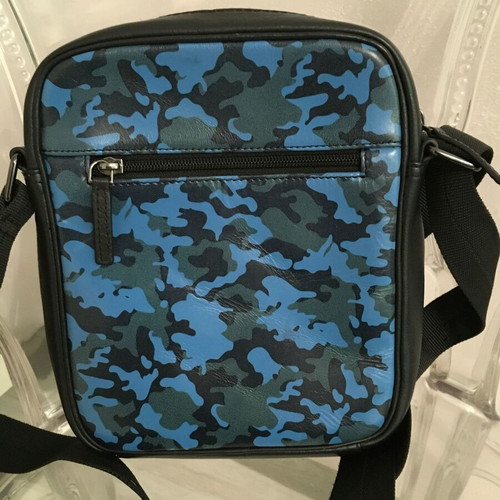 Silver Frame men bag leather like new, black and blue