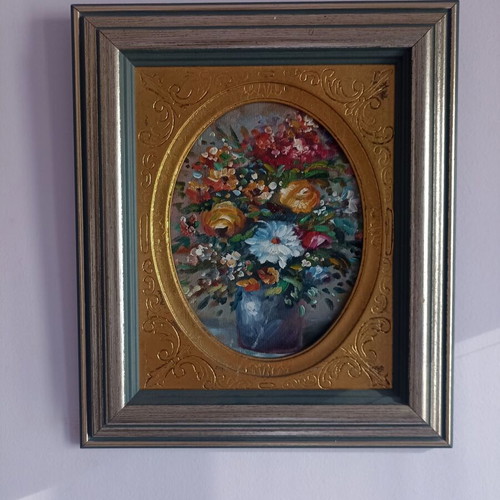 Oil painting like new, 38x32 cm, signed in frame