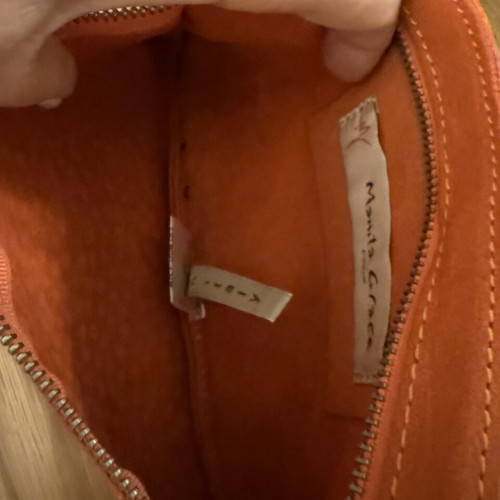 Manila Grace suede leather clutch wristlet like new, orange