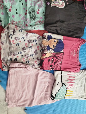 Girls' summer pajamas used, pack of 3, size 122-128 (6-8 years)