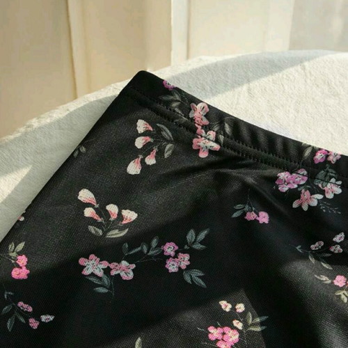 Floral mini skirt new, size Small EU 36, black and pink