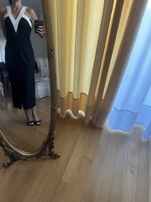 Nadia Rapti midi dress black with white details like new