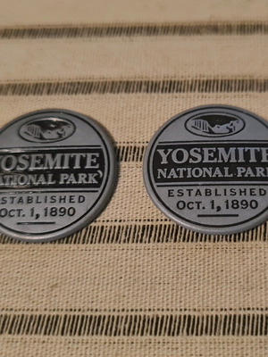 Yosemite California collectible tokens new, set of 2 pieces