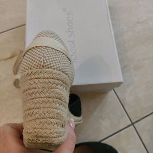 Lace espadrilles used, black, size 40