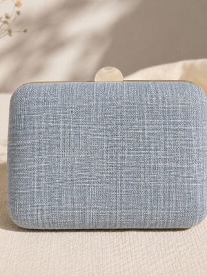 Clutch bag gray with gold details like new