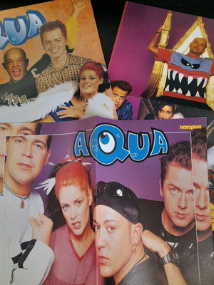 Aqua posters set of 3, A4 size