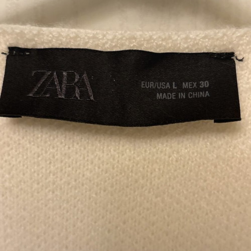 Zara cream wool cardigan with short sleeves and belt like new, size L