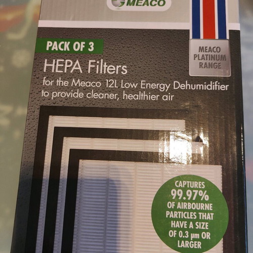 Meaco Platinum 12L HEPA filters new, set of 3 for dehumidifier