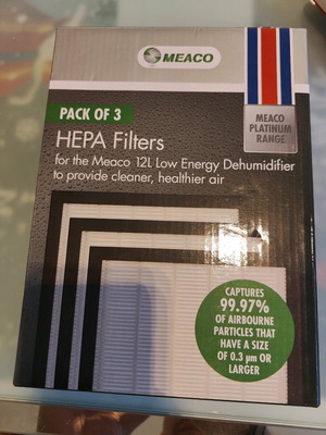 Φίλτρα HEPA Meaco Platinum 12L καινούργια, σετ 3 τεμαχίων για αφυγραντήρα