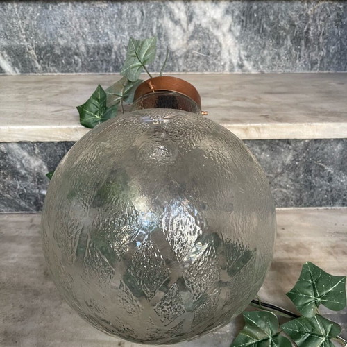 Glass ceiling light balls set of 4 used