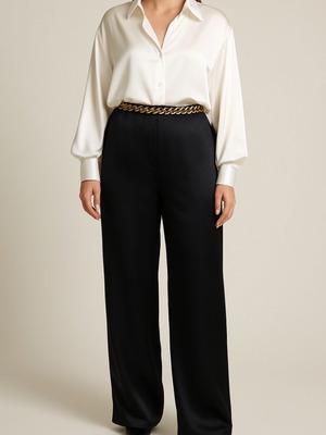 Etro black satin pants like new, vintage style