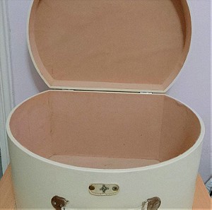 Καπελιέρα - Βαπτιστικό Κουτί Ξύλινο - Δερμάτινης Μπέζ
