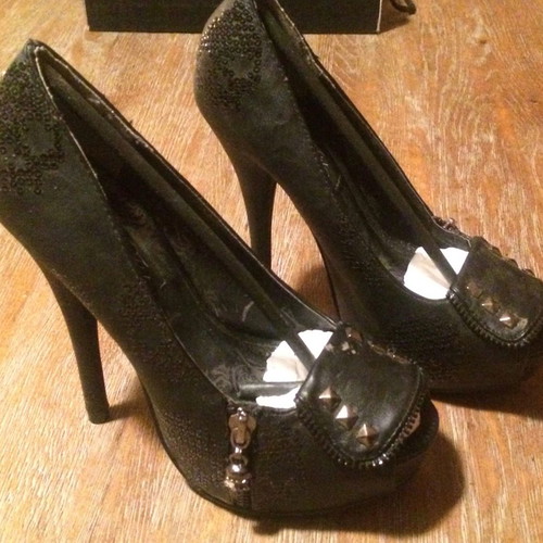 NEW ΙRON FIST PEEP TOE STILETTO PUNK/BIKER/GOTH ΠΛΑΤΦΟΡΜΑ No37