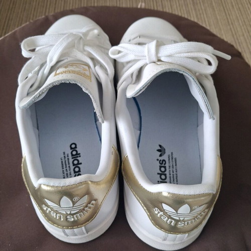 Adidas Stan Smith sneakers like new, white with gold, size 36 2/3