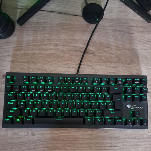 Genesis mechanical gaming keyboard with green light and blue switches