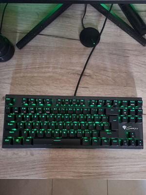 Genesis mechanical gaming keyboard with green light and blue switches