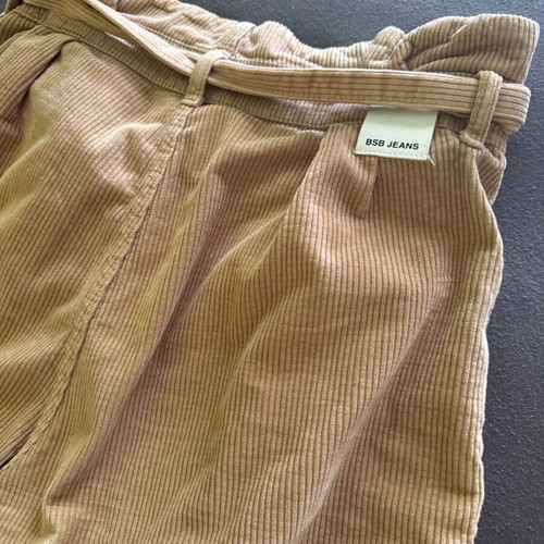 BSB shorts high-waisted with belt corduroy fabric like new beige size M